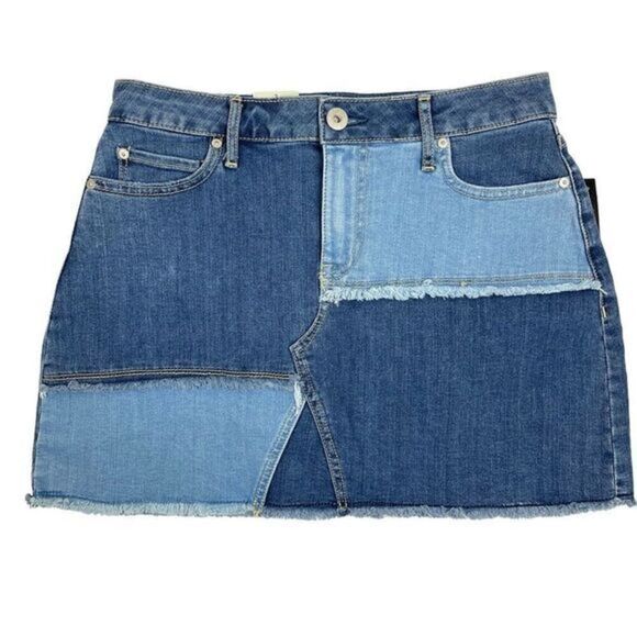 American Rag Juniors Denim Patchwork Mini Jean Skirt Juniors Size 3 NEW - Picture 1 of 7